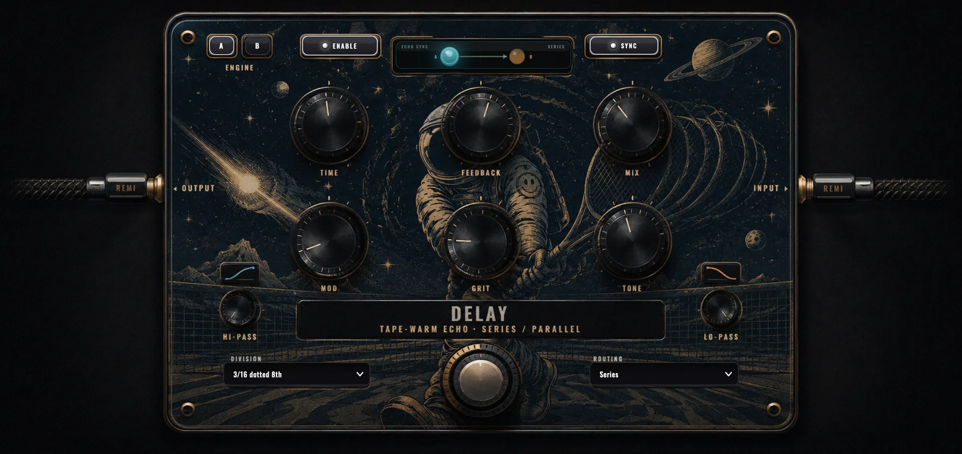 REMI DSP Delay — tape-warm echo with astronaut artwork